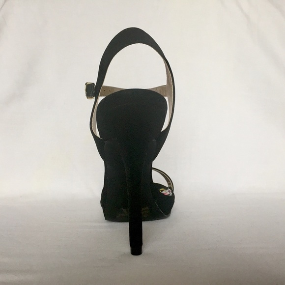 Black suede strappy heels - size 8 - never worn - Picture 5 of 7